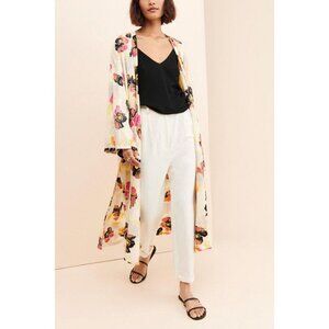 FREE PEOPLE Jorja Floral Duster Ivory Multi Size Large NEW